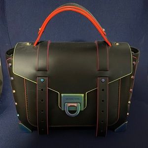 Michael Kors Medium Contrast - Trim Leather Satchel